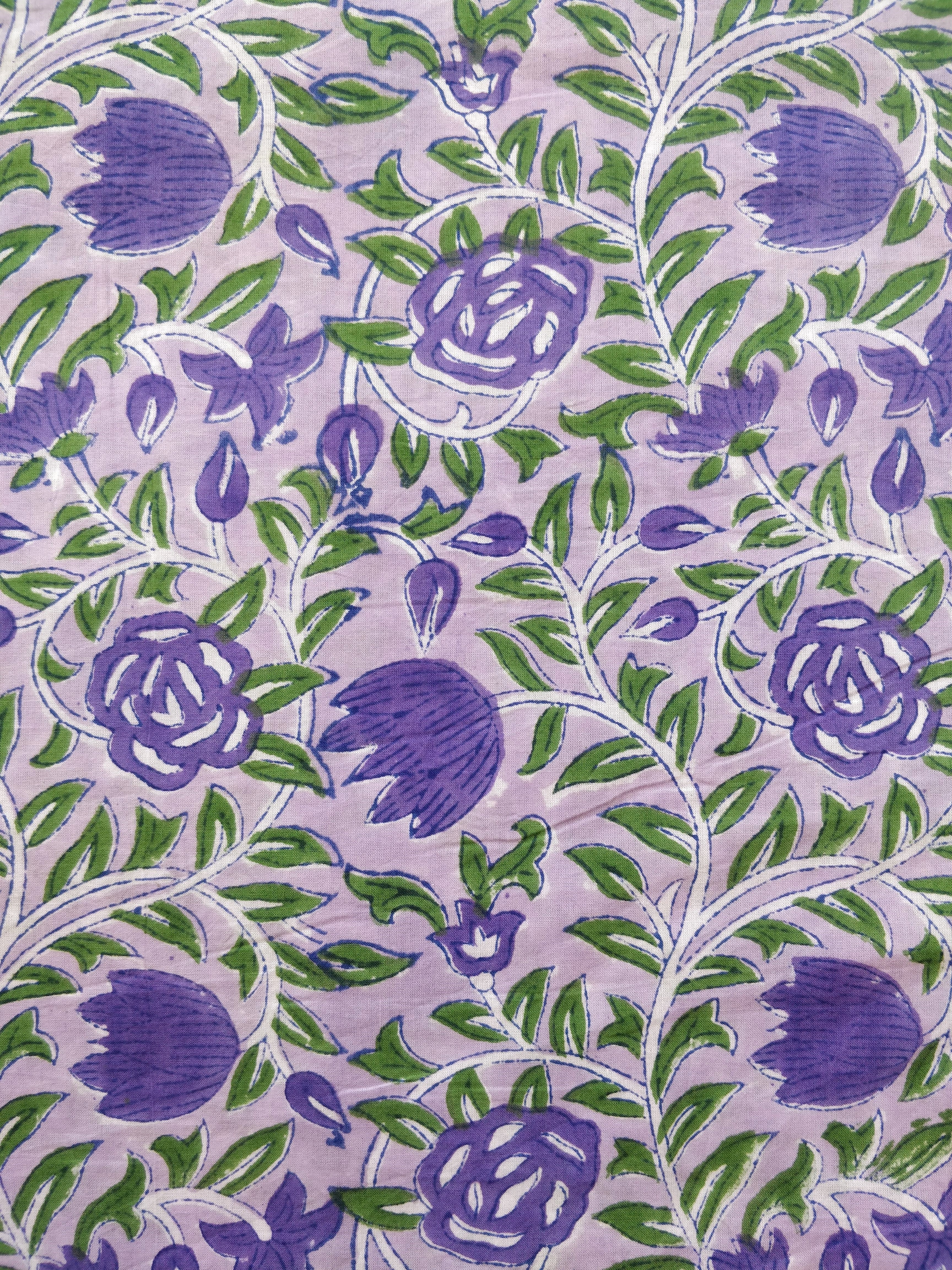 Basic Wide Sleeve Kurta - Purple floral